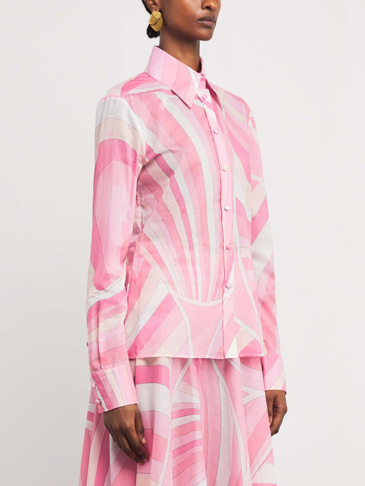 Exquisite Geometric Print Long-sleeved Shirt