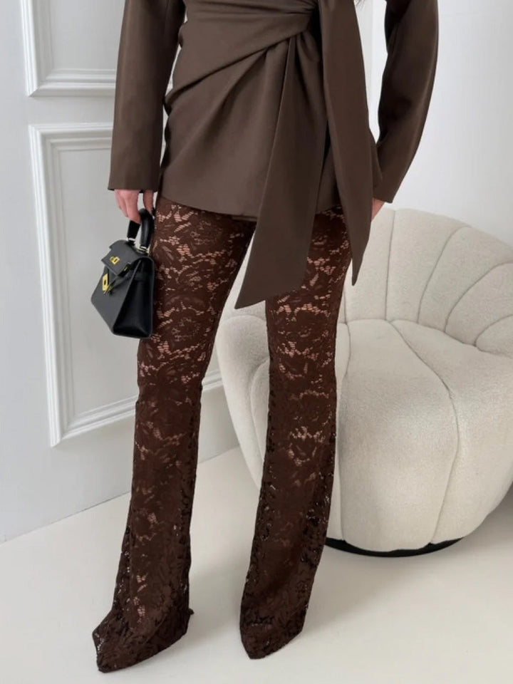 Stylish Sexy Lace Flared Pants