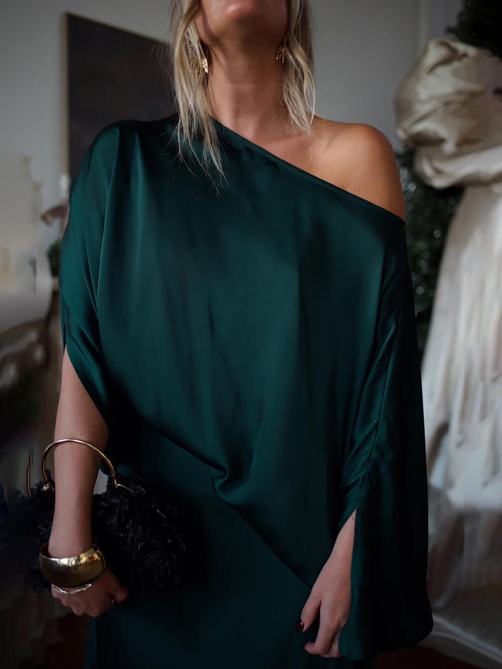 Exquisite Satin High-Waisted Maxi Skirt
