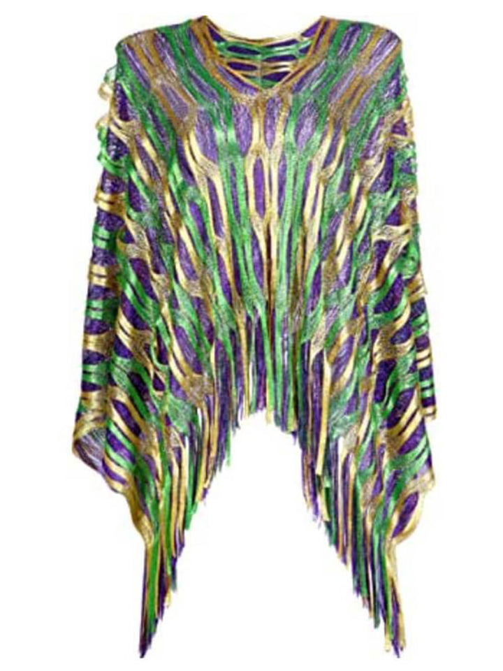 Casual Tassel Patchwork Hollow-Out Shawl Mini Dress