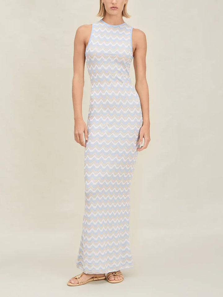 Exquisite Asymmetric Open Back Knitted Maxi Dress