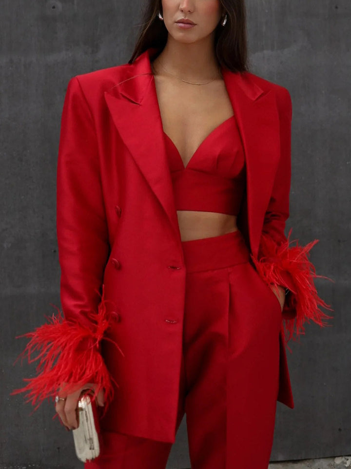 Elegant Tailored Satin Straight-Leg Pants