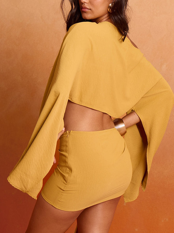 Flowy Asymmetrical Side-Tie Mini Skirt