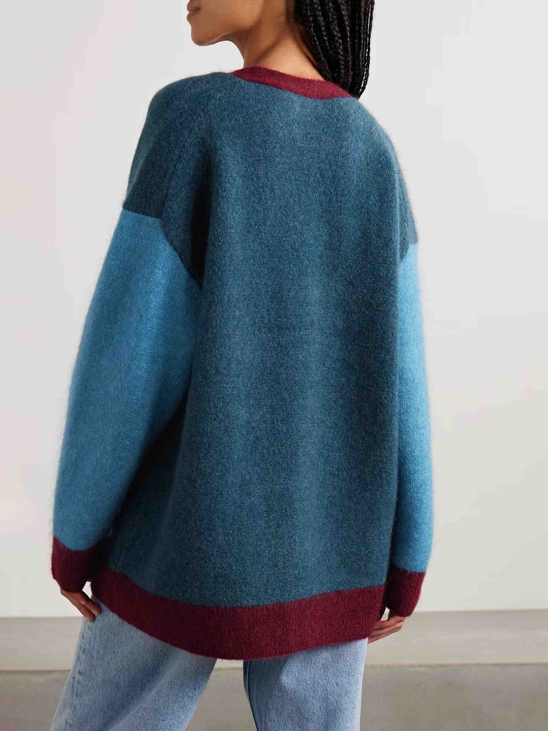 Casual Contrast Pattern Cardigan Jacket