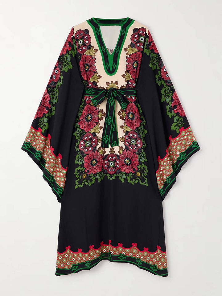 Bohemian Unique Print Asymmetrical Midi Dress