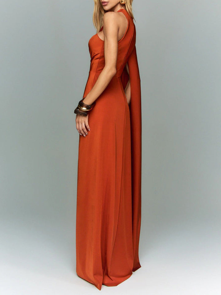 Sexy One-Shoulder Cutout Slit Maxi Dress