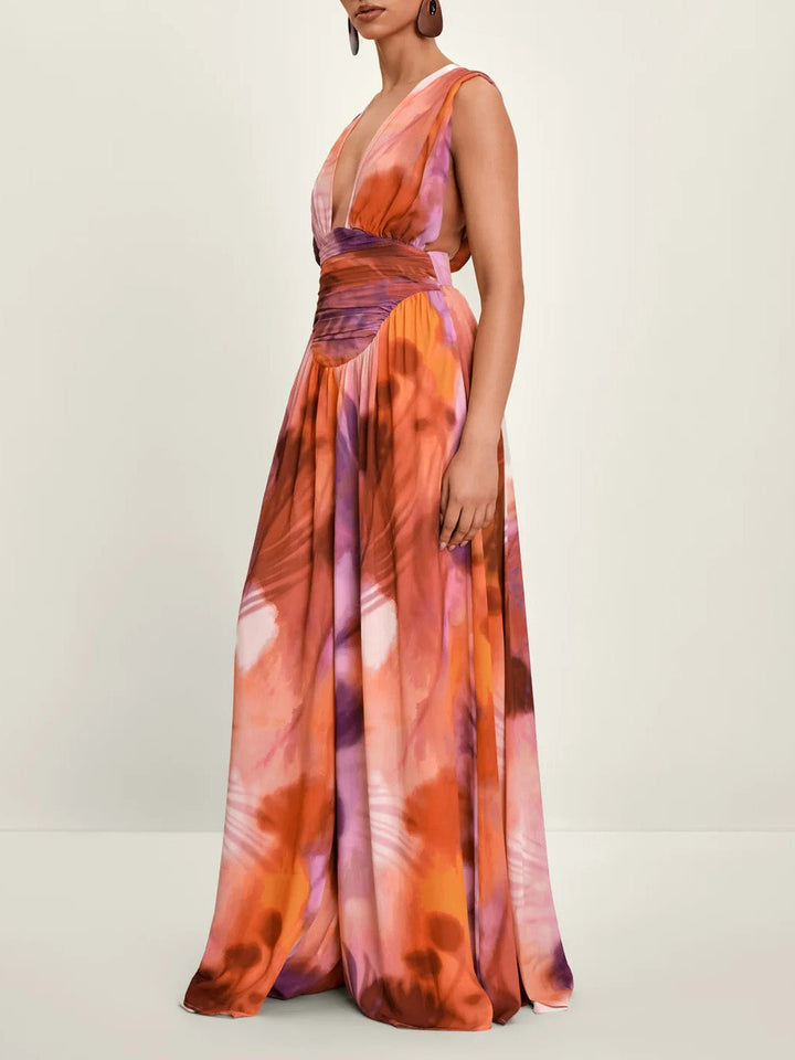 Unique Tie-Dye Versatile Suspender Jumpsuit