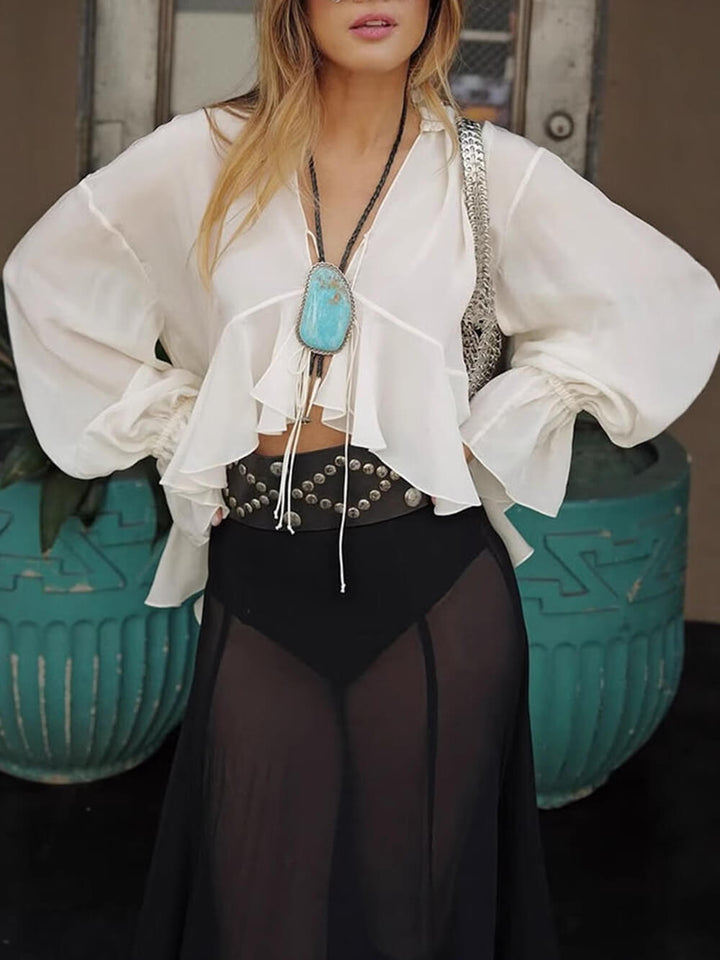 Summer Light Tie Cape Shirt