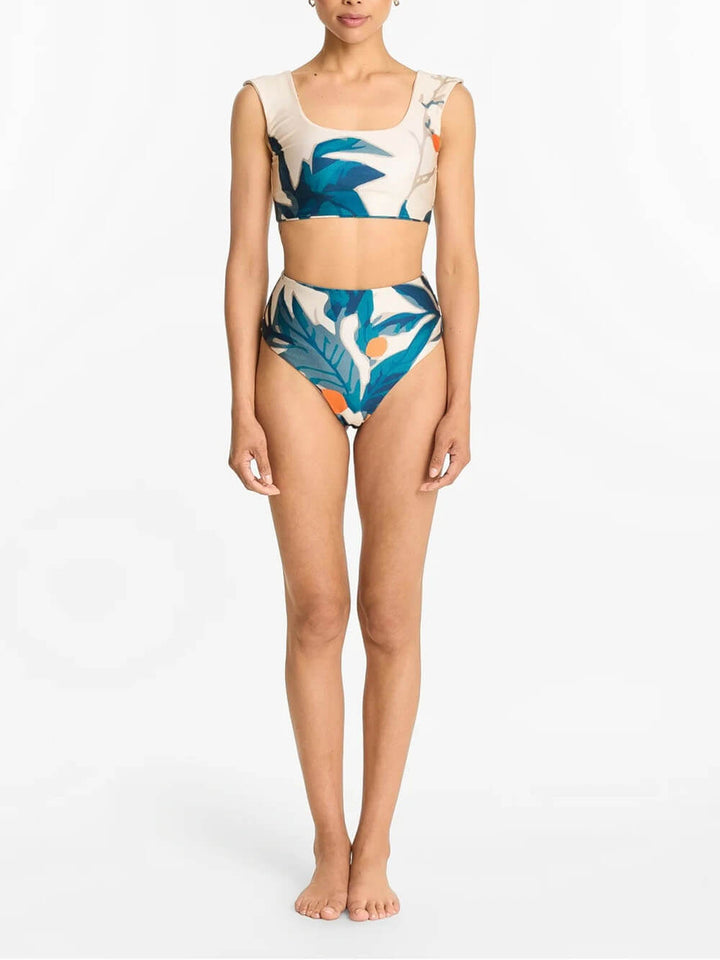 Sexy Tropical Leaf Print Bikini Set