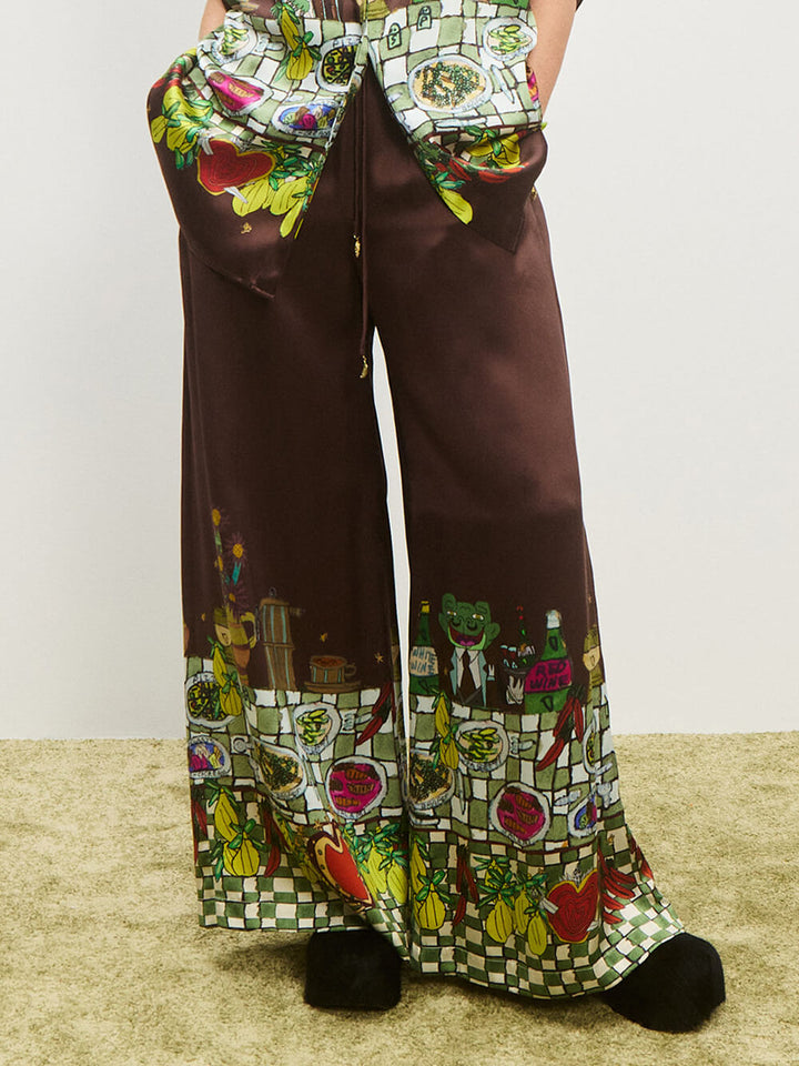 Unique Floral Print Button-Up Loose Shirt