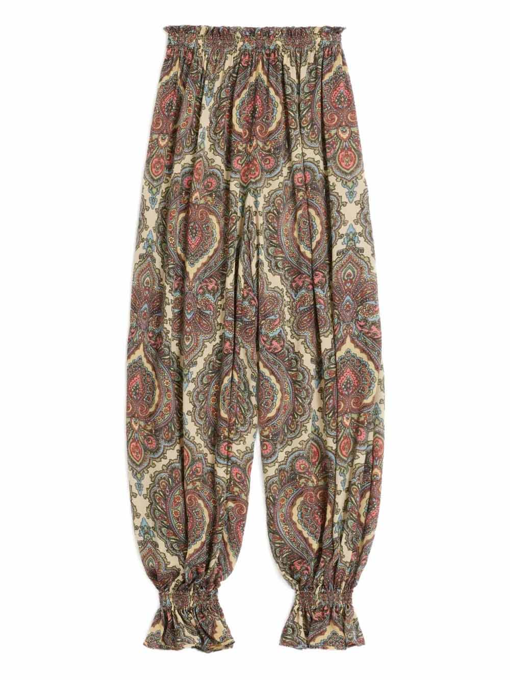 Retro Paisley Print Choker-Neck Shirt