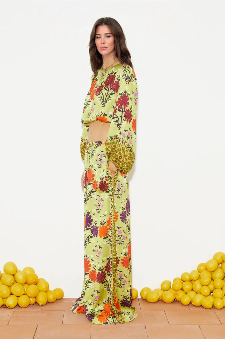 Unique Floral Print Crop Top