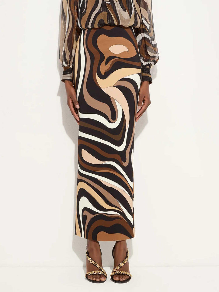 Retro Abstract Print Chiffon Shirt
