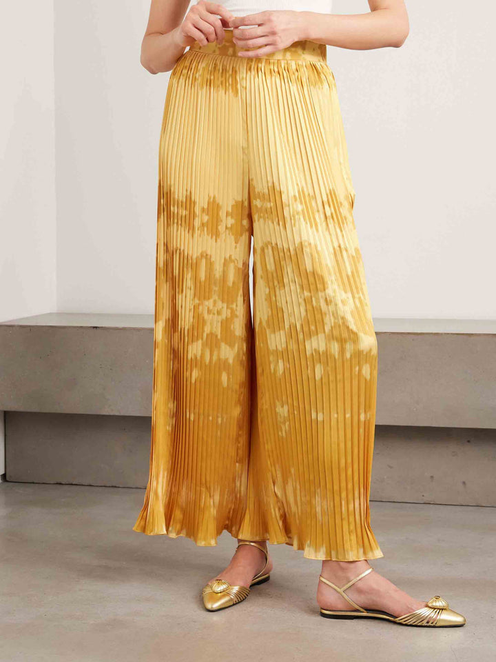 Exquisite Abstract Print Sleeveless Feather-Trim Top