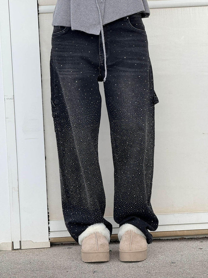 Classic Fashion Balloon Carpenter Shine Denim Jeans