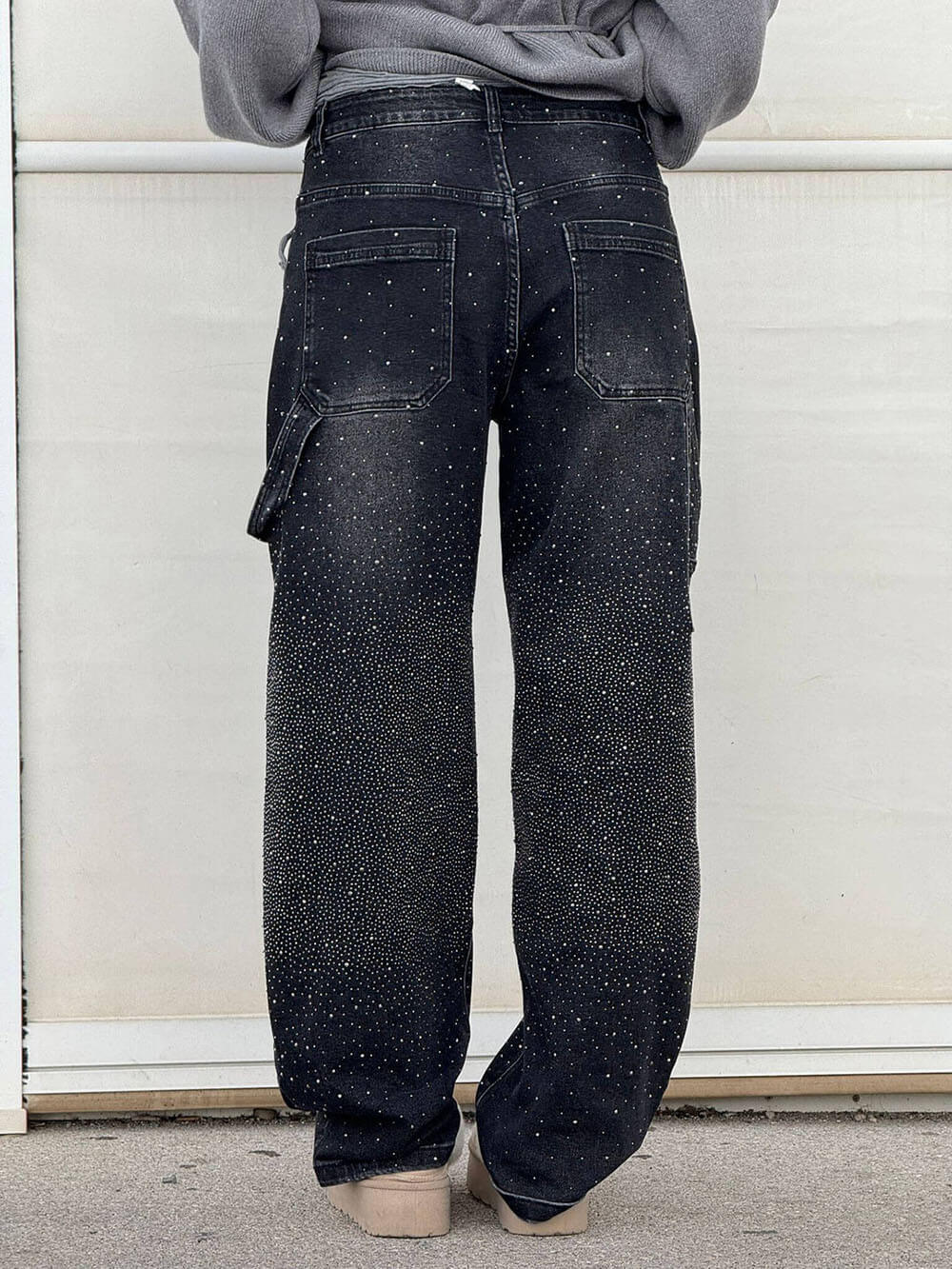 Classic Fashion Balloon Carpenter Shine Denim Jeans