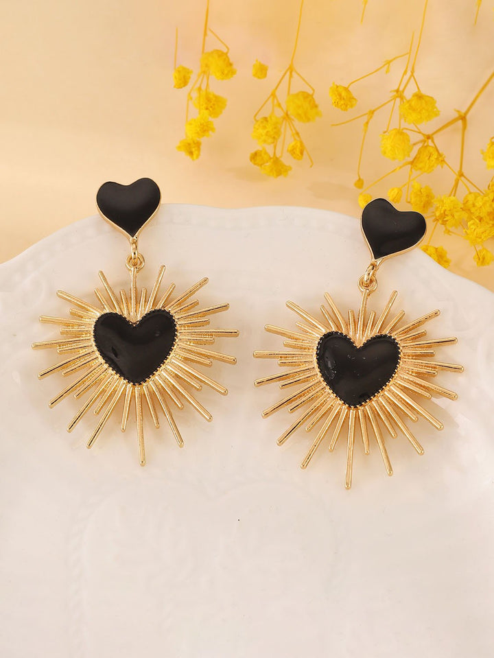 Geometric Thorn Heart Earrings